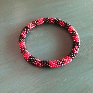 Black and Red Lily and Laura Bracelet